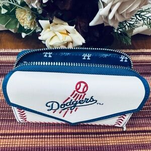 MLB Dodgers White and Blue Wallet